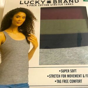 LUCKY BRAND 4-PACK COTTON STRETCH TANKS